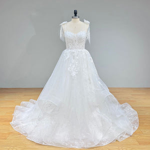 Robe Mariage Sweetheart A-Line Wedding Dress Sequined Appliques Spaghetti Straps