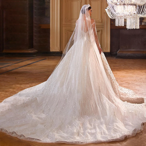 Long Sleeves Wedding Dress Elegant Backless Beading Sweetheart Princess Bridal Gown