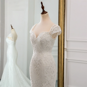 New Style Cap Sleeve Style Lace Mermaid Wedding Dress