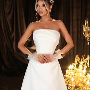 Elegant Boat Neck A-Line Wedding Dress with Crystal Belt and Corset Back