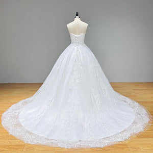 Transparent Sequined Appliques Wedding Dress Sweetheart Classic Lace Up Vestidos De Novia