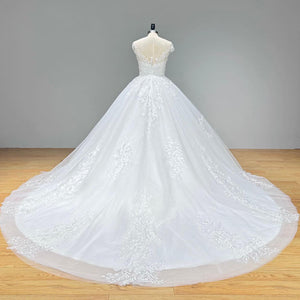 New Arrival Off Shoulder Ball Gown Wedding Dress Sequined Backless Gelinlik