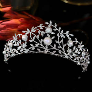 Bridal Pearl Crown Tiaras Bridal Headpiece Wedding Hair Accessories