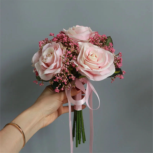 Meldel Bride Rose Bouquet Wedding Bridesmaid Flower Arrangement