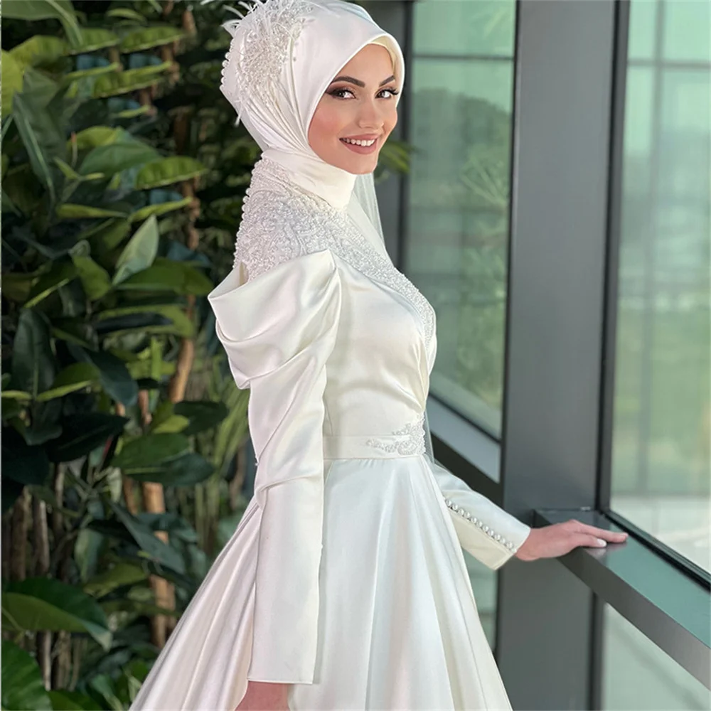 Bridesmaid dress satin hijab best sale