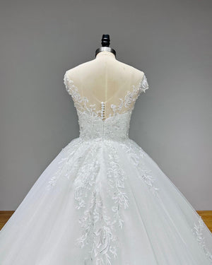 New Arrival Off Shoulder Ball Gown Wedding Dress Sequined Backless Gelinlik