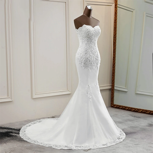 Sexy Strapless Mermaid Wedding Dress Beautiful Bridal Gown