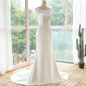 Elegant Simple Style Lace Mermaid Sleeveless Wedding Dresses