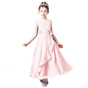 Junior Bridesmaid For Teens Ankle-Length Flower Girl Dresses For Wedding Party Kids Gowns