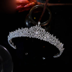 Luxury CZ Bridal Tiara Wedding Headband Elegant Hair Accessory for Women