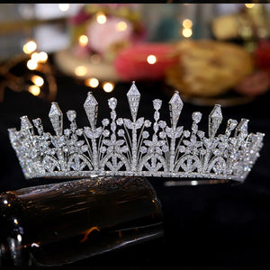 Luxury Crystal Zircon Bridal Tiara and Crown Hair Accessory for Women