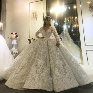 Luxury Dubai Ball Gown Wedding Dress Vintage Inspired Bridal Gown