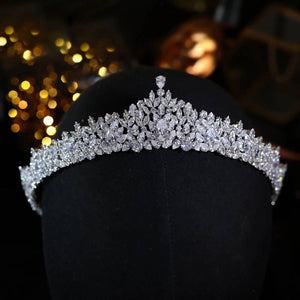 Luxury CZ Bridal Tiara Wedding Headband Elegant Hair Accessory for Women