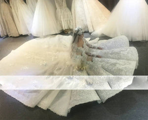 Luxury Dubai Ball Gown Wedding Dress Vintage Inspired Bridal Gown