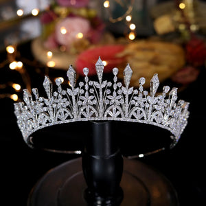 Luxury Crystal Zircon Bridal Tiara and Crown Hair Accessory for Women