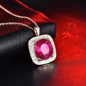 Tourmaline Dual-Use Ring & Pendant 18Kt Rose Gold with Diamonds