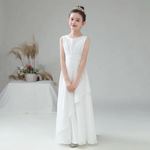 Chiffon Flower Girl Dress for Weddings, First Communion, and Junior Bridesmaids