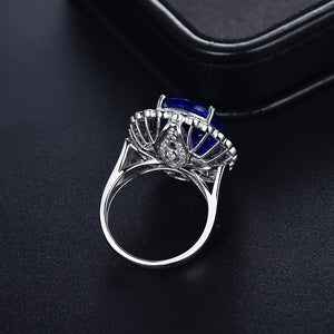 18Kt White Gold Tanzanite & Diamond Ring Pendant Dual Use Jewelry