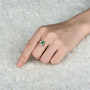 Women's 18Kt Rose Gold Emerald Ring 4x6mm for Engagement & Anniversary