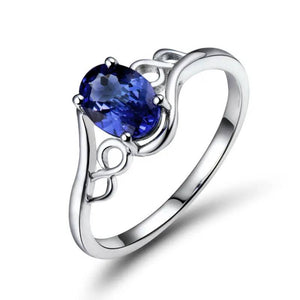 18Kt White Gold Oval Tanzanite Engagement Ring WU283