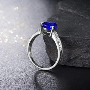 Natural Tanzanite Pear-Cut Ring 18Kt White Gold Wedding Jewelry for Women