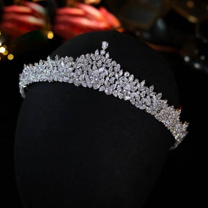 Luxury CZ Bridal Tiara Wedding Headband Elegant Hair Accessory for Women