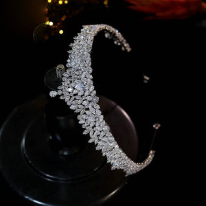 Luxury CZ Bridal Tiara Wedding Headband Elegant Hair Accessory for Women