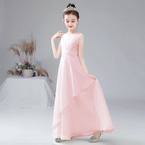 Chiffon Flower Girl Dress for Weddings, First Communion, and Junior Bridesmaids