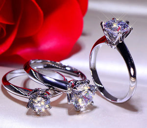 Luxury PT950 Platinum Real Moissanite Diamond Ring Solitaire VVS 1 Carar / 2 Carat / 3 Carat Wedding Band Fine Jewelry For Women