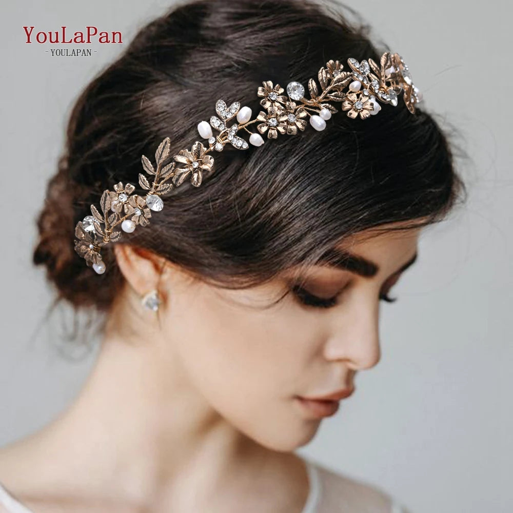 Pearl & Flower Bridal Hair Vine Headband