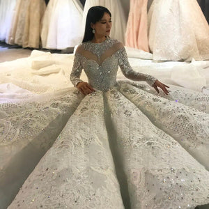 Customized full beading bridal dress wedding dress brides luxury royal dress