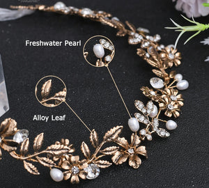 Pearl & Flower Bridal Hair Vine Headband