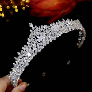 Luxury CZ Bridal Tiara Wedding Headband Elegant Hair Accessory for Women