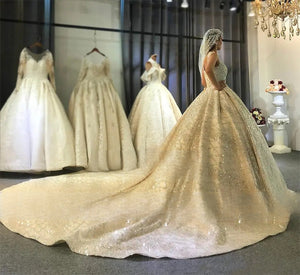 Customized Real Work Wedding Dress with Stunning Full Beading