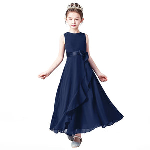 Junior Bridesmaid For Teens Ankle-Length Flower Girl Dresses For Wedding Party Kids Gowns