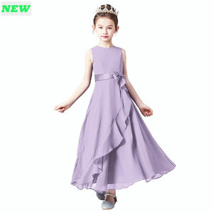 Junior Bridesmaid For Teens Ankle-Length Flower Girl Dresses For Wedding Party Kids Gowns