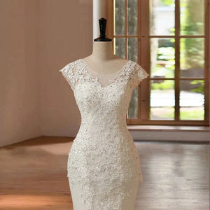 Customized Delicate Appliqué Hand Beaded Sleeveless Mermaid Wedding Dress