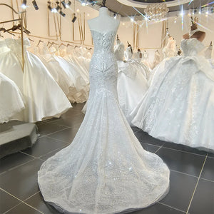 Wholesale A-line Sequin Lace Wedding Dress with Cape and Back Button