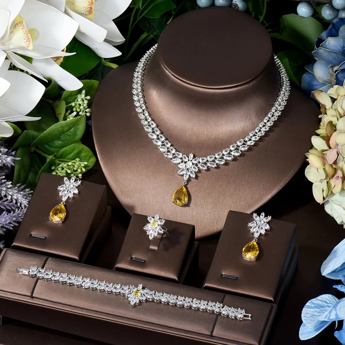 Cz bridal jewelry on sale sets