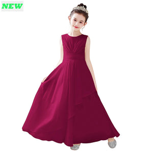 2024 Chiffon Flower Girl Dress for Weddings, First Communion, and Junior Bridesmaids