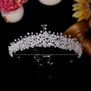 Zircon Crown Tiara Wedding Headband for Women Princess Quinceañera and Birthday