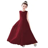 Chiffon Flower Girl Dress For Wedding Party First Communion 2024 Little Bride Gowns Junior Bridesmaid