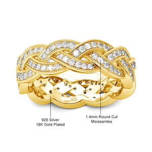 2024 Trend Chain Design Cuban Rings For Women With Moissanite Stones Real 925 Silver Hip Hop Jewelry For Women Pass Diamond Test