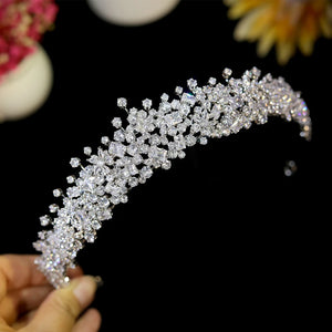 Zircon Crown Tiara Wedding Headband for Women Princess Quinceañera and Birthday