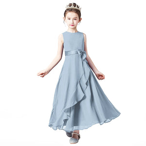 Junior Bridesmaid For Teens Ankle-Length Flower Girl Dresses For Wedding Party Kids Gowns