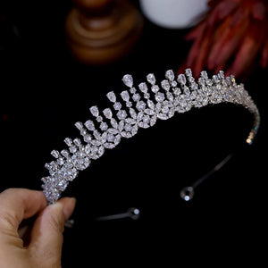 New 3A Zirconia Wedding Crown for Women and Girls CZ Tiara Sweet 16 Headdress