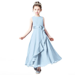 Junior Bridesmaid For Teens Ankle-Length Flower Girl Dresses For Wedding Party Kids Gowns