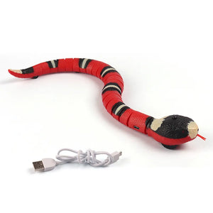 Smart Sensing USB Rechargeable Cat Toy - Interactive Snake Teaser for Pets