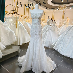 A-line Sequin Lace Wedding Dress with Cape and Back Button