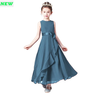 Junior Bridesmaid For Teens Ankle-Length Flower Girl Dresses For Wedding Party Kids Gowns